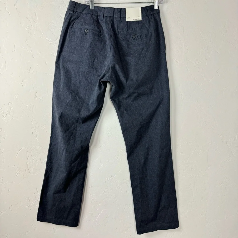 Hawker Rye Dress Pants Heather Marled Essential Wash Straight Fit‎ Chino Blue